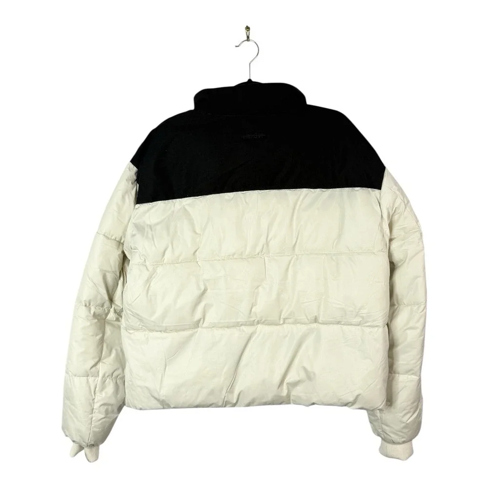 NWT HUDSON Jeans Twill Quilted Puffer Jacket Men's Sz‎ Large Off White/Black